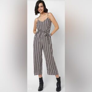 Black and White Striped Jumpsuit